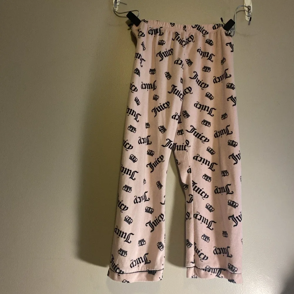 Juicy Couture Girls Pink Logo 2-Piece Soft Pajama PJ Sleep Set 6/6x Button Up